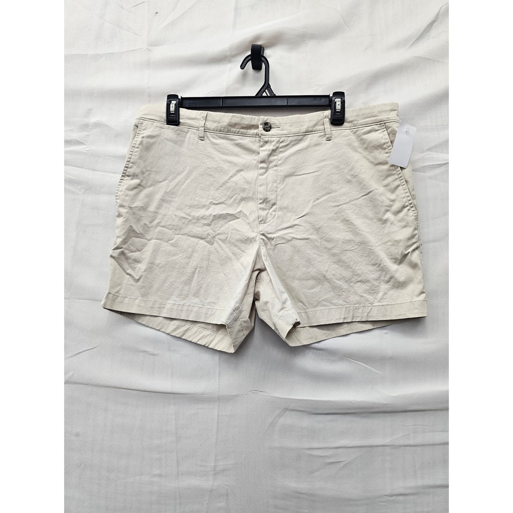 Goodfellow & Co Mens Flat-Front Shorts Beige Cotton Blend Casual Size 38
